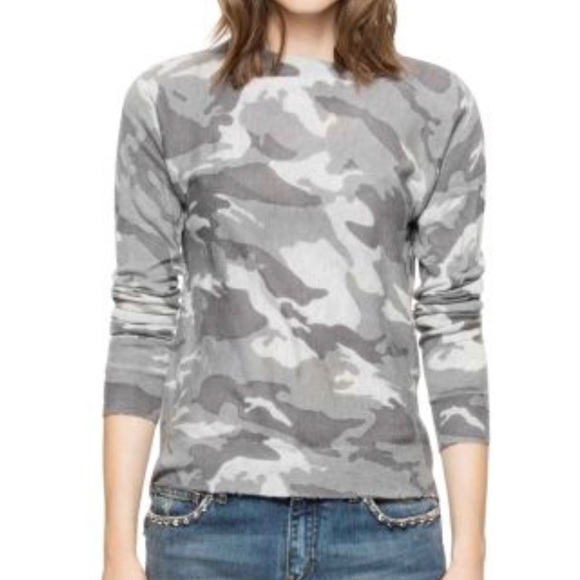 Zadig & Voltaire Crisp Camo Cashmere sweater sz M NWOT - Picture 1 of 8